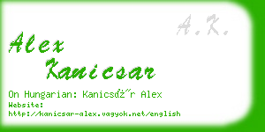 alex kanicsar business card